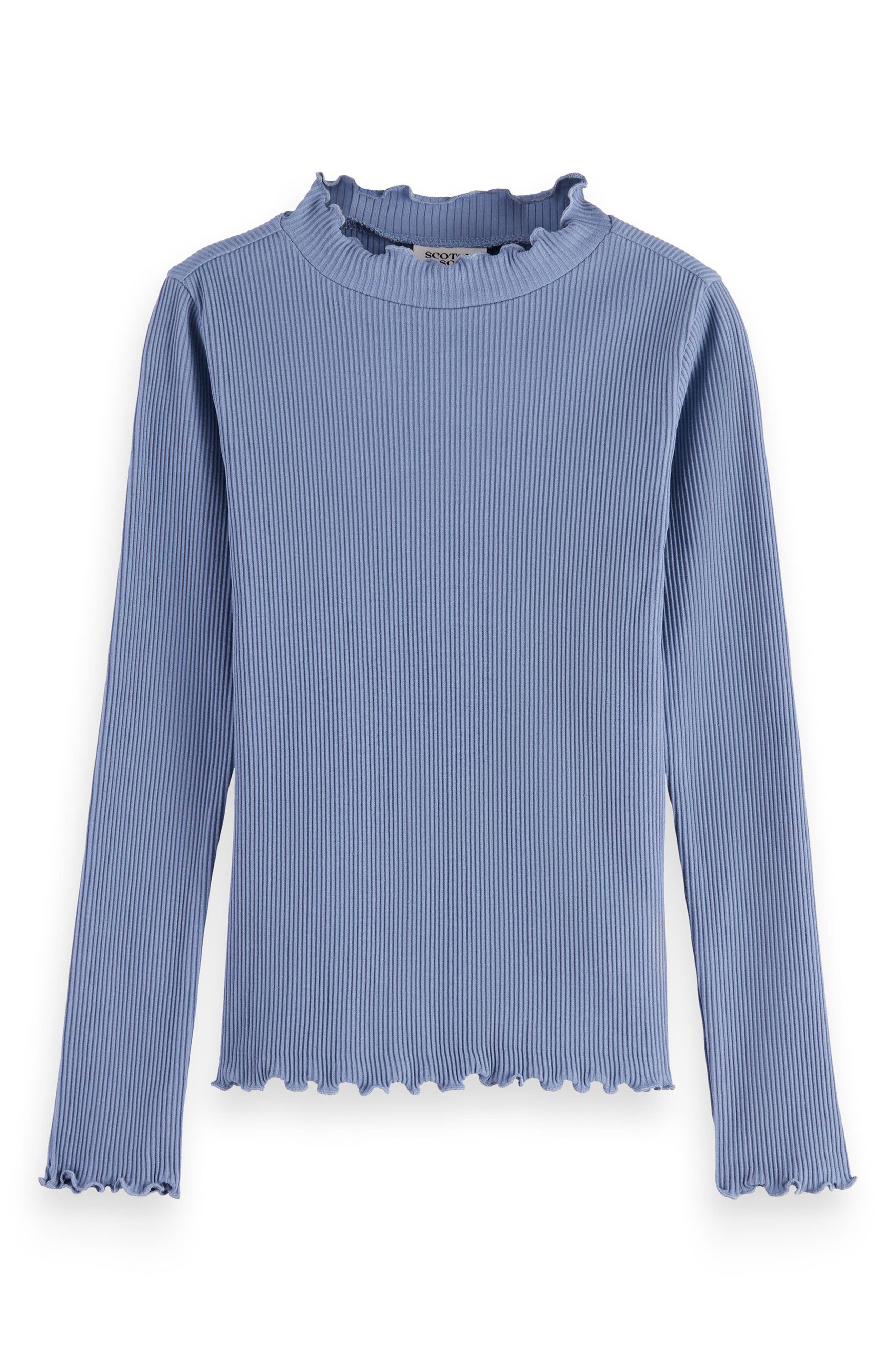 Scotch & Soda Kids' Lettuce Edge Mock Neck T-Shirt