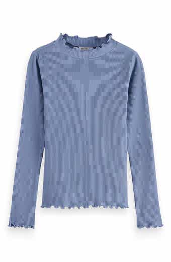 Scotch & Soda Kids' Lettuce Edge Mock Neck T-Shirt
