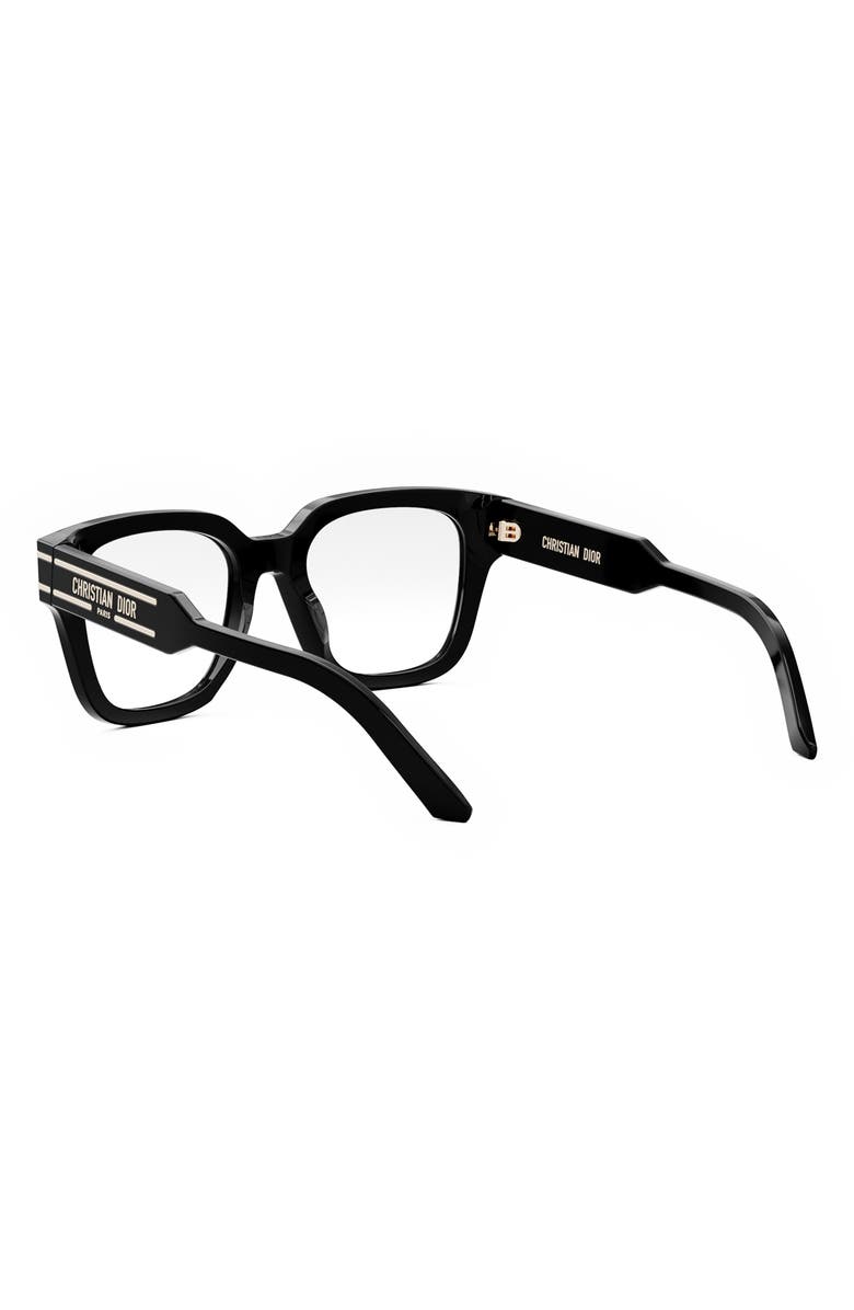 DIOR 'DiorSignatureO S1I 52mm Blue Light Blocking Glasses, Alternate, color, Shiny Black