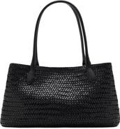 MANGO Braided Leather Shoulder Bag