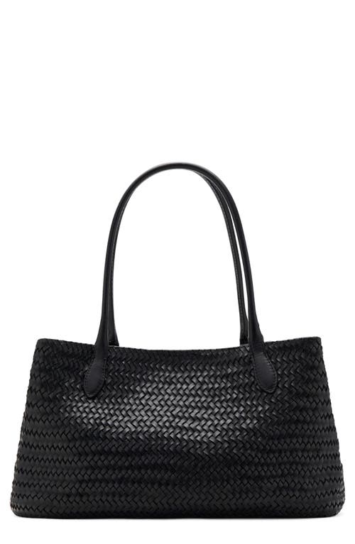 MANGO Braided Leather Shoulder Bag in Black at Nordstrom
