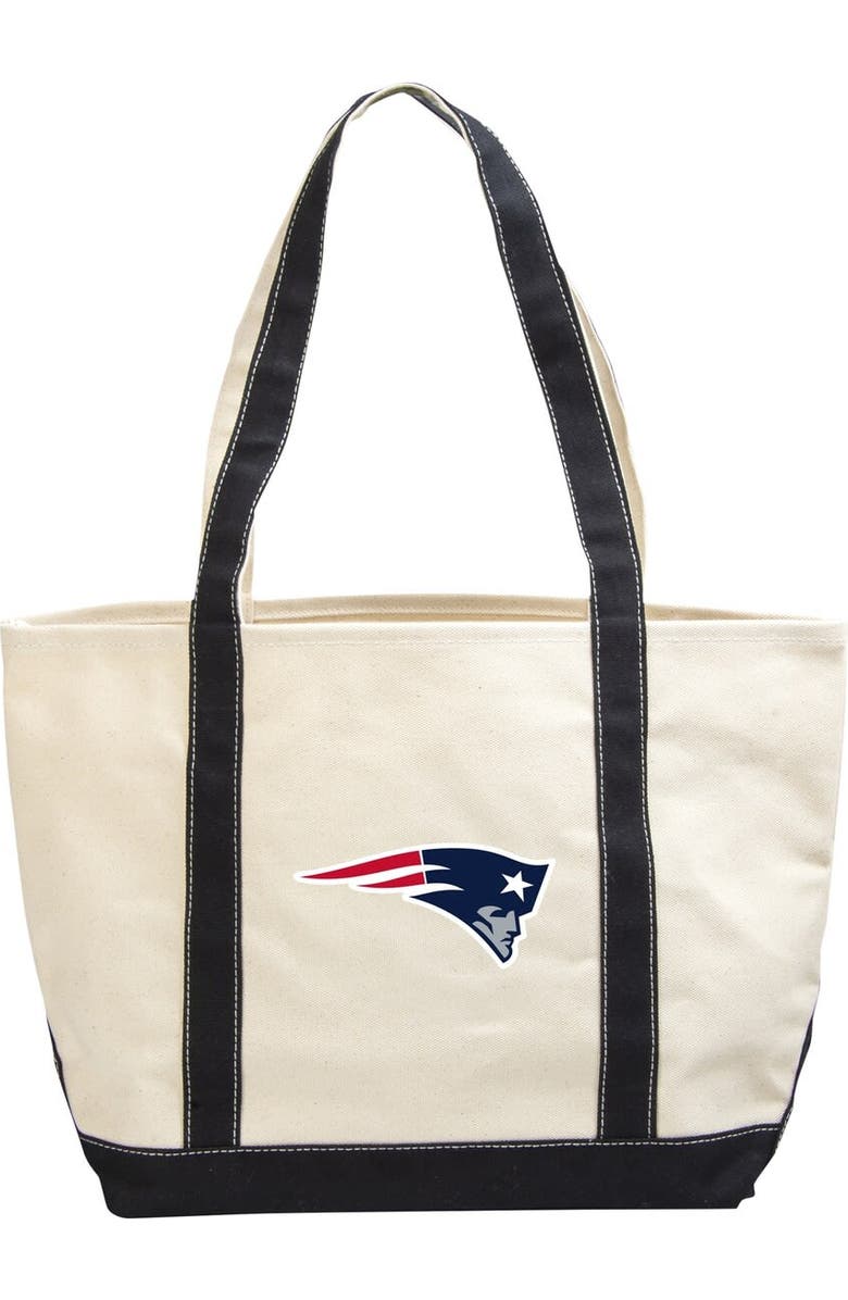 LOGO BRANDS New England Patriots Canvas Tote Bag, Main, color,