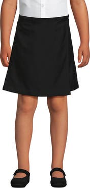 Lands' End School Uniform Girls Solid A Line Tab Skort Top of Knee
