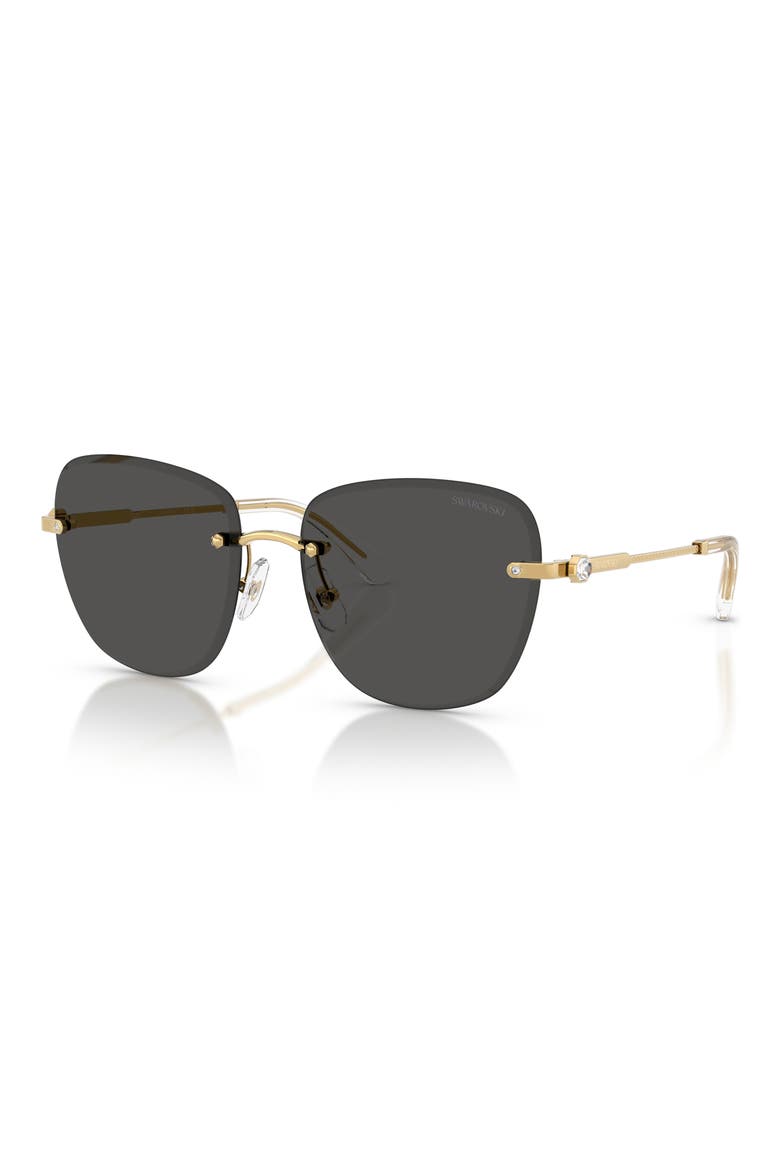 58mm Gradient Square Sunglasses, Alternate, color, GOLD / DARK GREY