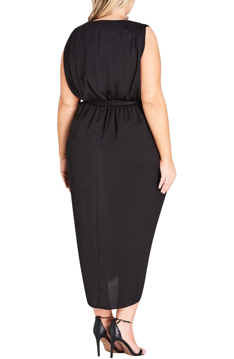 City Chic Drape Front Sheath Dress, Alternate, color,