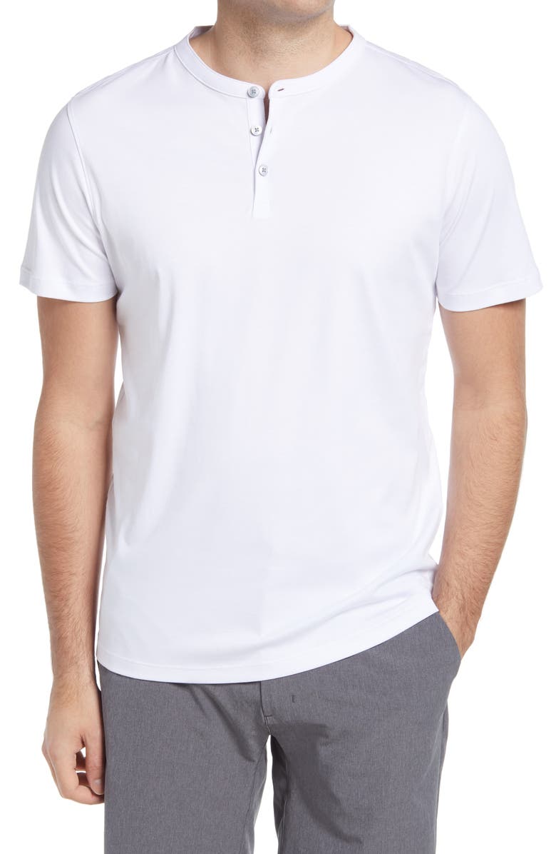 Robert Barakett Georgia Solid Henley Shirt, Main, color, White