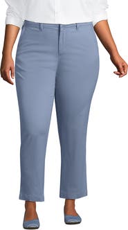 Lands' End Plus Size Mid Rise Classic Straight Leg Chino Ankle Pants