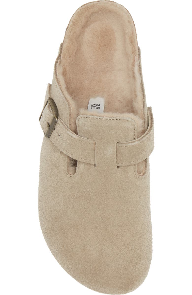 Birkenstock Boston Genuine Shearling Lined Clog, Alternate, color, Taupe