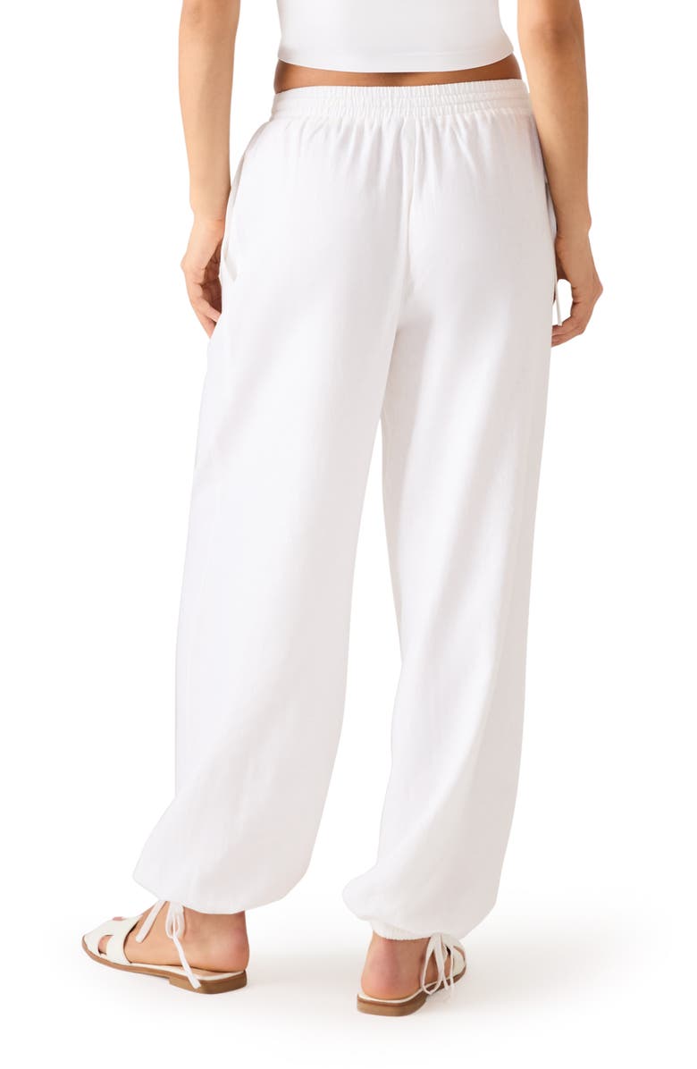 Steve Madden Divinia Tie Detail Linen Blend Pants, Alternate, color, White