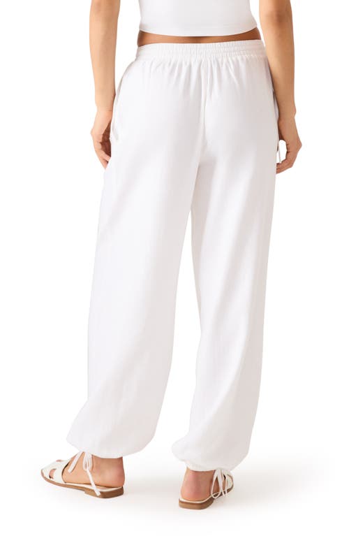 Steve Madden Divinia Tie Detail Linen Blend Pants In White
