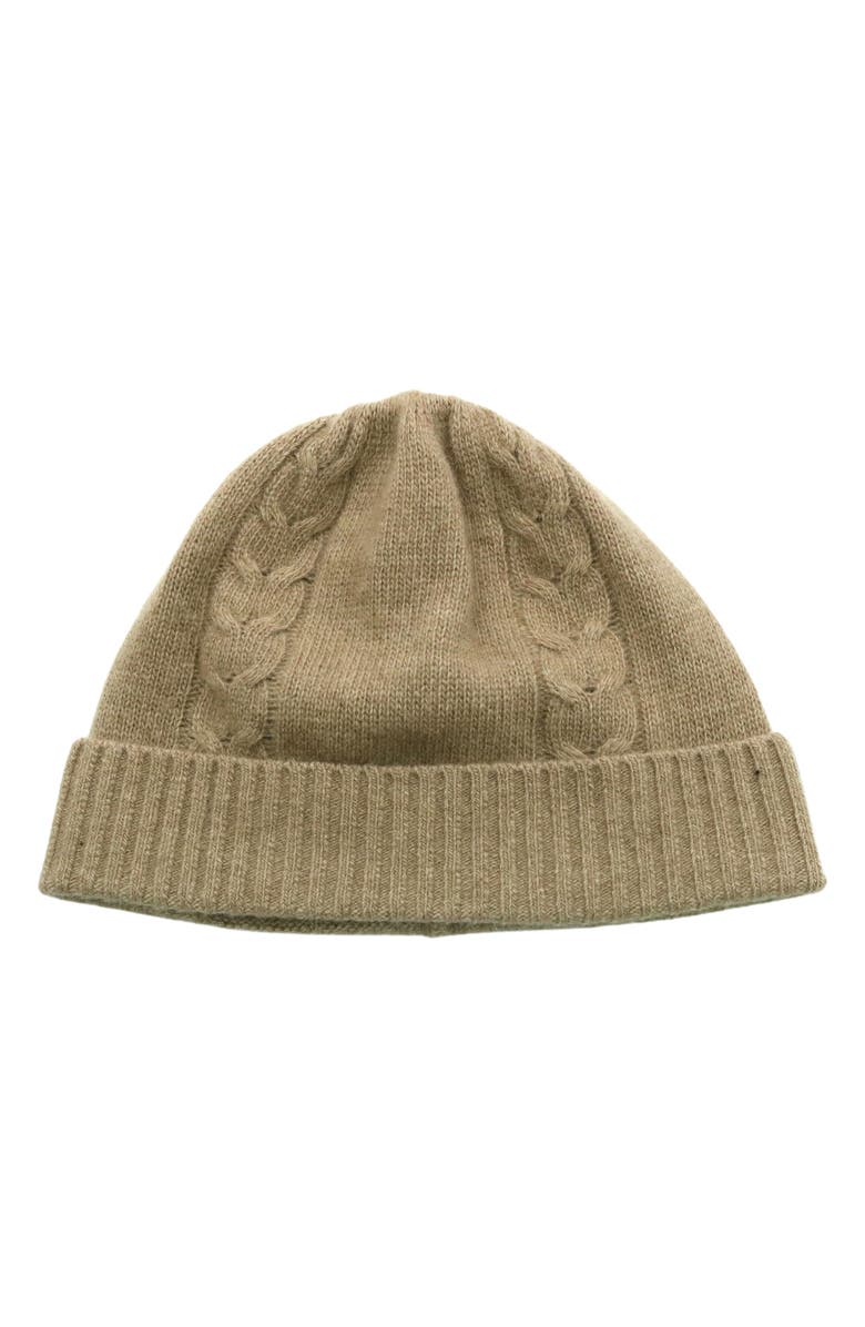 Portolano Cable Knit Cuff Beanie, Main, color, Nile Brown