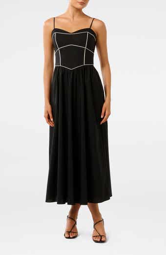 Ever New Gemma Contrast Piping Cotton Midi Dress
