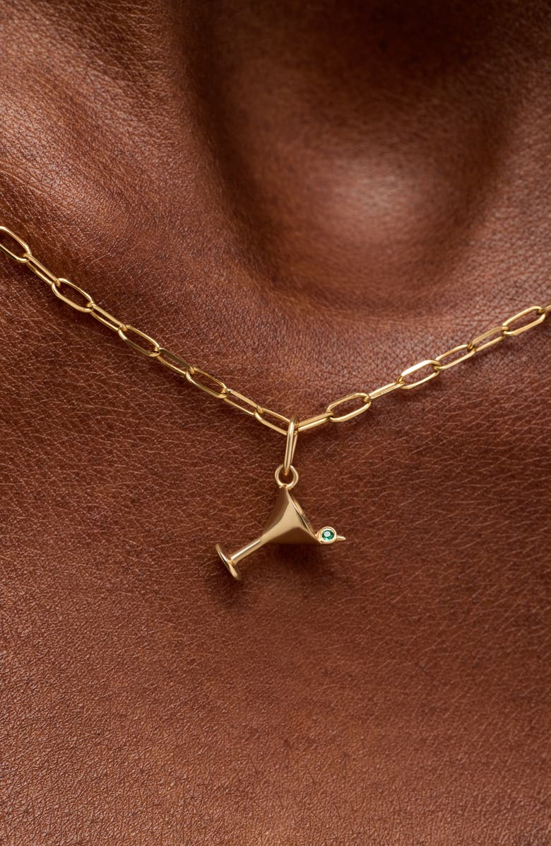 Ana Luisa Solid Yellow Gold - Martini Charm Necklace, Alternate, color, Gold