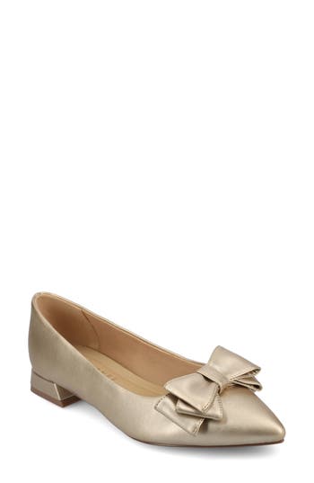 JOURNEE COLLECTION JOURNEE COLLECTION OPHELIA BOW POINTED TOE FLAT 
