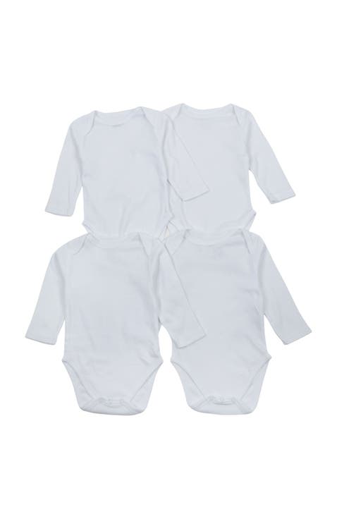 4-Pack Solid Cotton Long Sleeve Bodysuits (Baby)