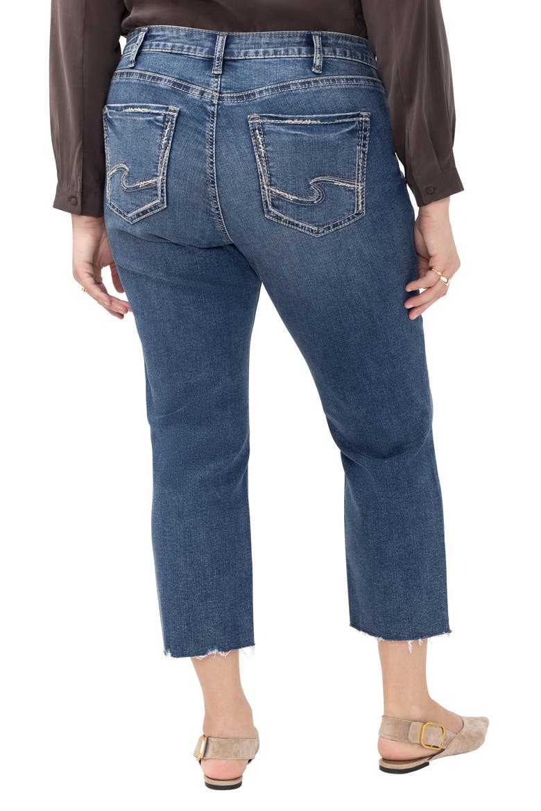 Avery Curvy Ripped Raw Hem Straight Leg Jeans, Alternate, color, SYNTH