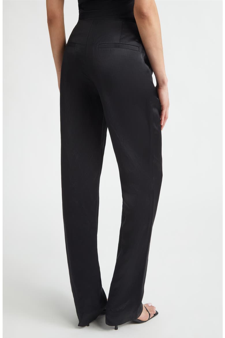 Easy Raw Edge Straight Leg Pants, Alternate, color, BLACK