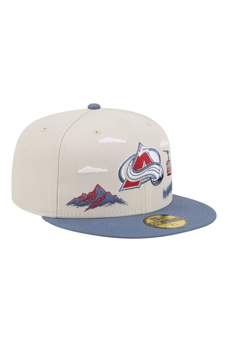 Men's New Era  Tan/Blue Colorado Avalanche Localized City Icon 59FIFTY Fitted Hat, Alternate, color, Tan