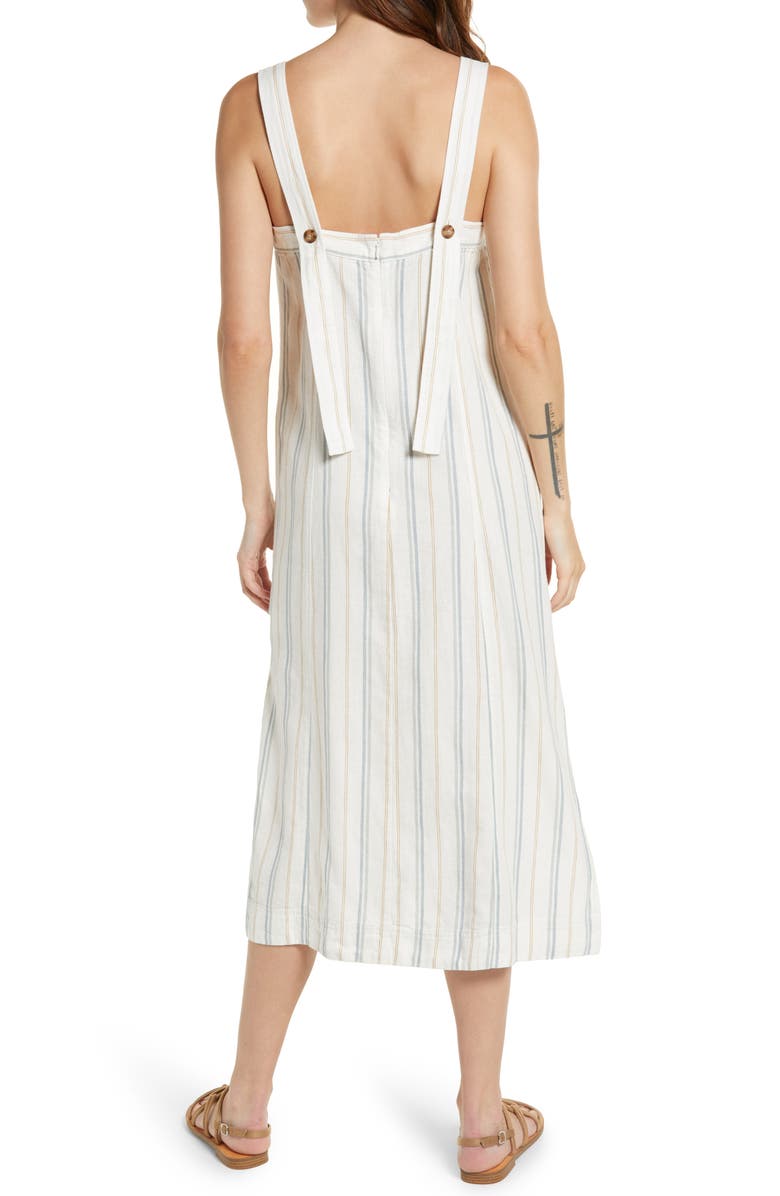 Madewell Linen & Cotton Princess Seam Midi Dress, Alternate, color,