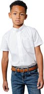 Hope & Henry Boys' Organic Stretch Poplin Short Sleeve Shirt, Kids