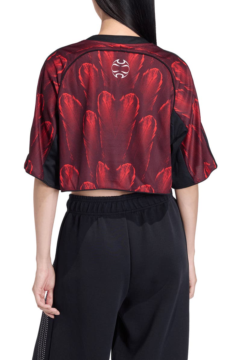 adidas Originals F50 Print Crop Jersey, Alternate, color, Red/ Black/