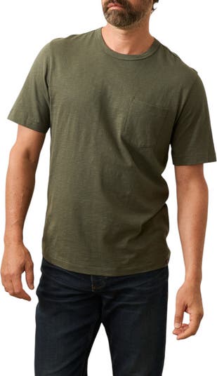 Faherty Men's Sunwashed Pocket Tee - Soft Washed Black Crewneck T-Shirt