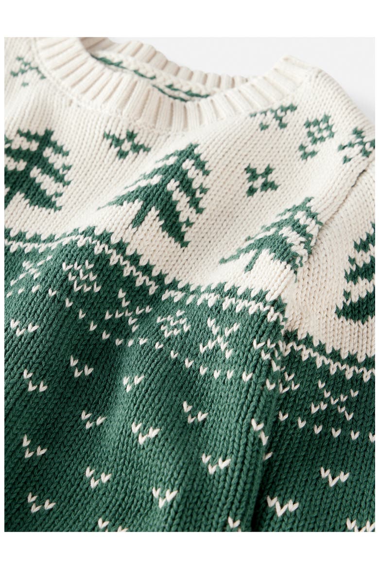 Kids' Organic Cotton Sweater, Alternate, color, GREEN FAIRISLE