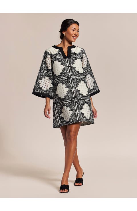 Palm Squares Xenobia Dress