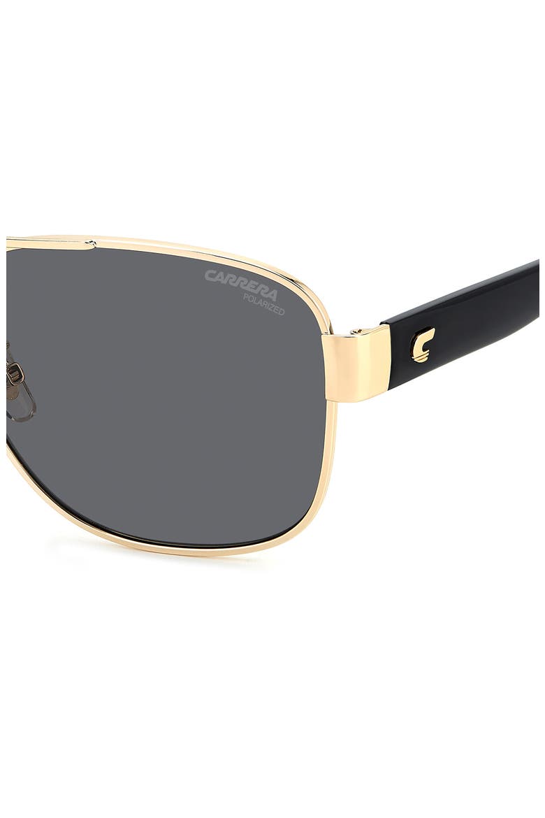 Carrera 3042/S 58mm Polarized Rectangular Sunglasses, Alternate, color, GOLD/BLACK