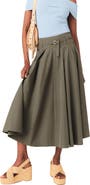 maje Cotton pleated maxi skirt