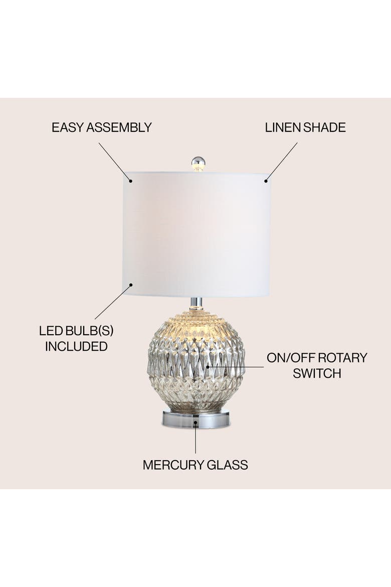 Krister Glass/Metal LED Table Lamp, Alternate, color, Silver
