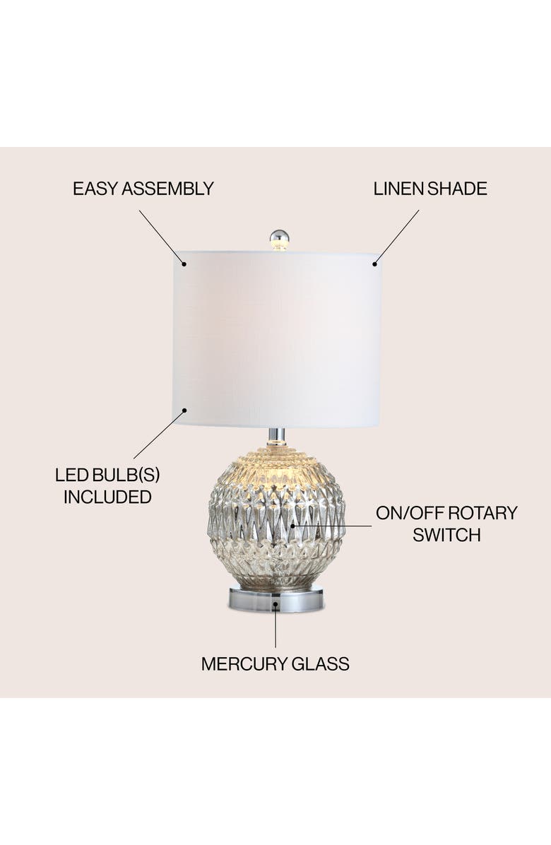 JONATHAN Y Krister Glass/Metal LED Table Lamp, Alternate, color, Silver