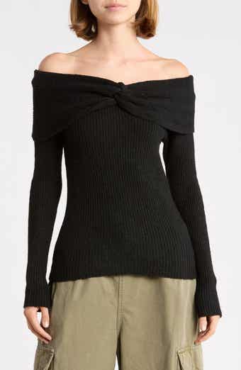 Twisted Front Off the Shoulder Sweater