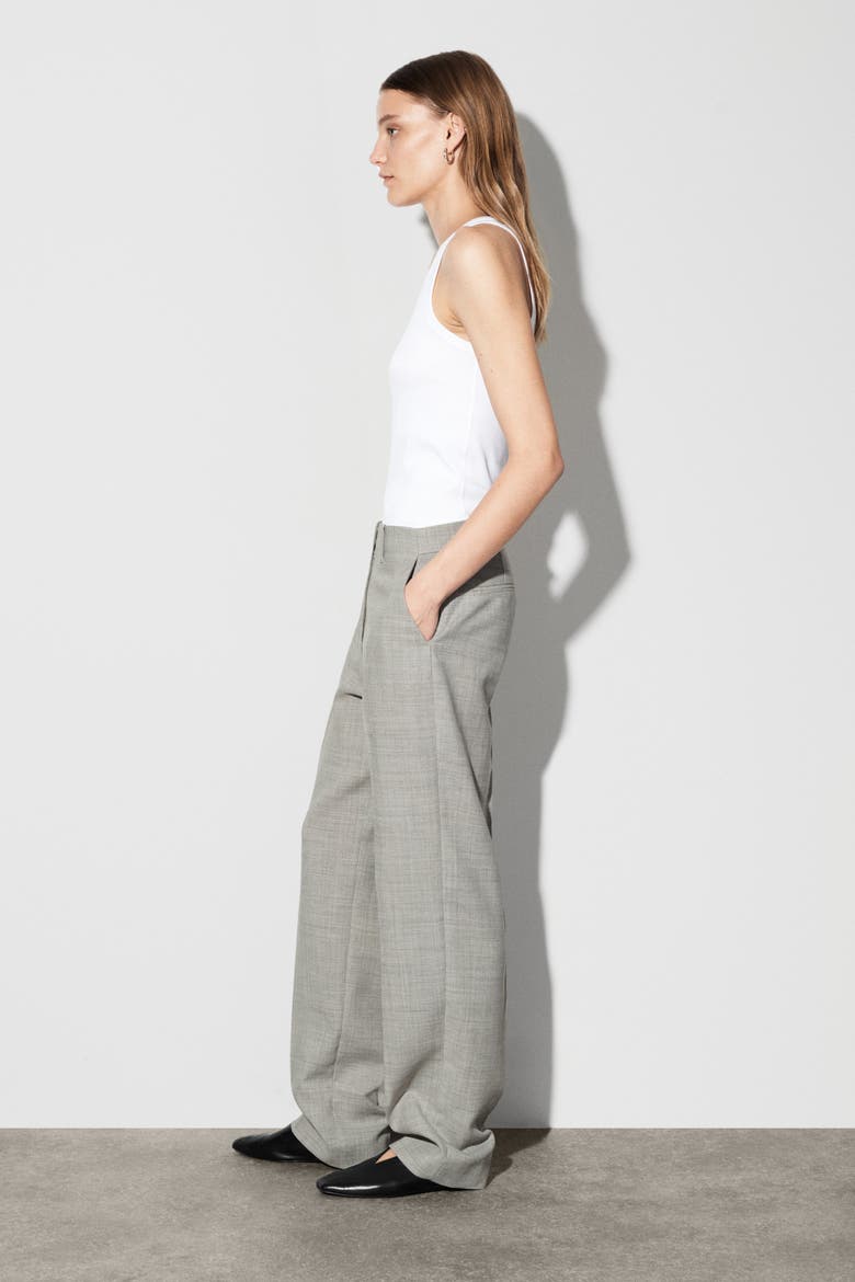 Wool-Blend Straight-Leg Pants, Alternate, color, TAUPE MELANGE