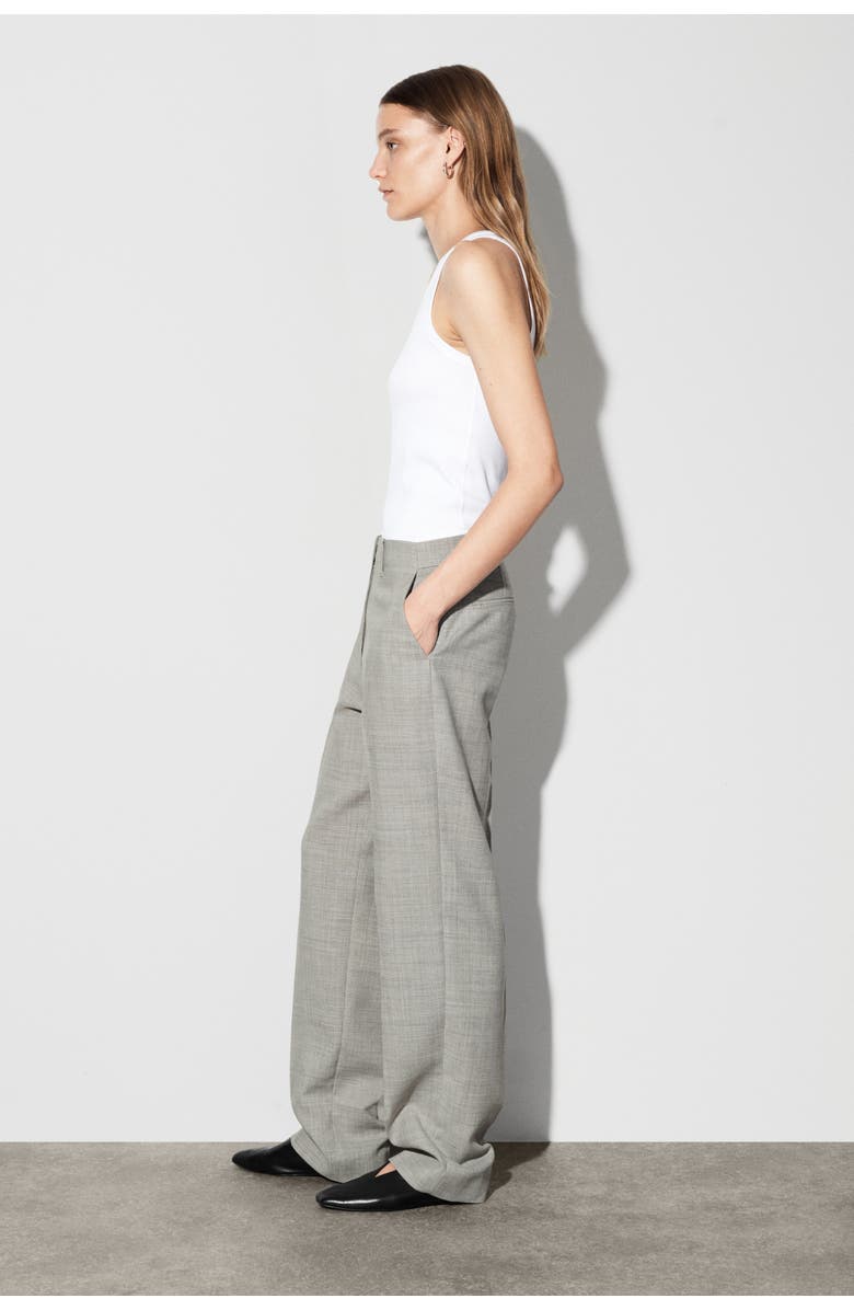 COS Wool-Blend Straight-Leg Pants, Alternate, color, Taupe Melange
