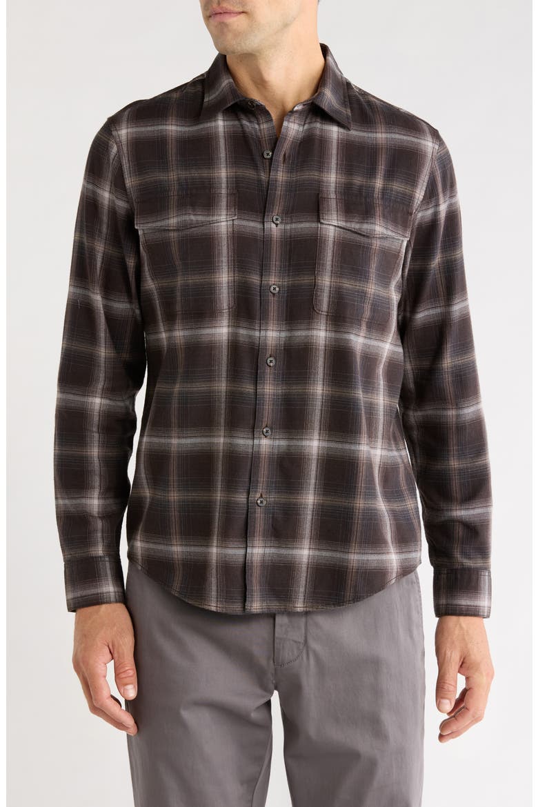 Flannel Shirt, Main, color, BROWN MINERAL PLAID