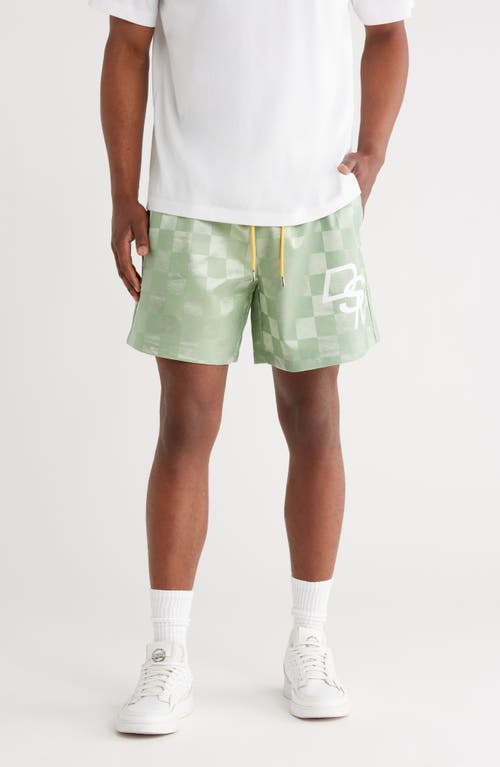 DIET STARTS MONDAY Checkered Shorts in Sage  product