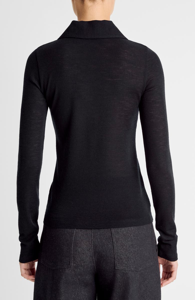 Vince Wool Long Sleeve Polo, Alternate, color, Coastal