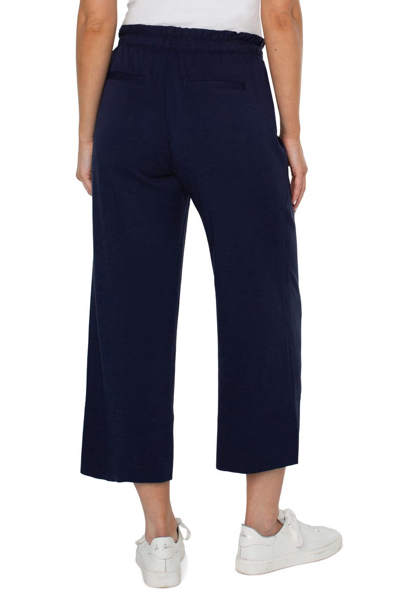 Pull-On Crop Wide Leg Pants, Alternate, color, COSMIC NAVY