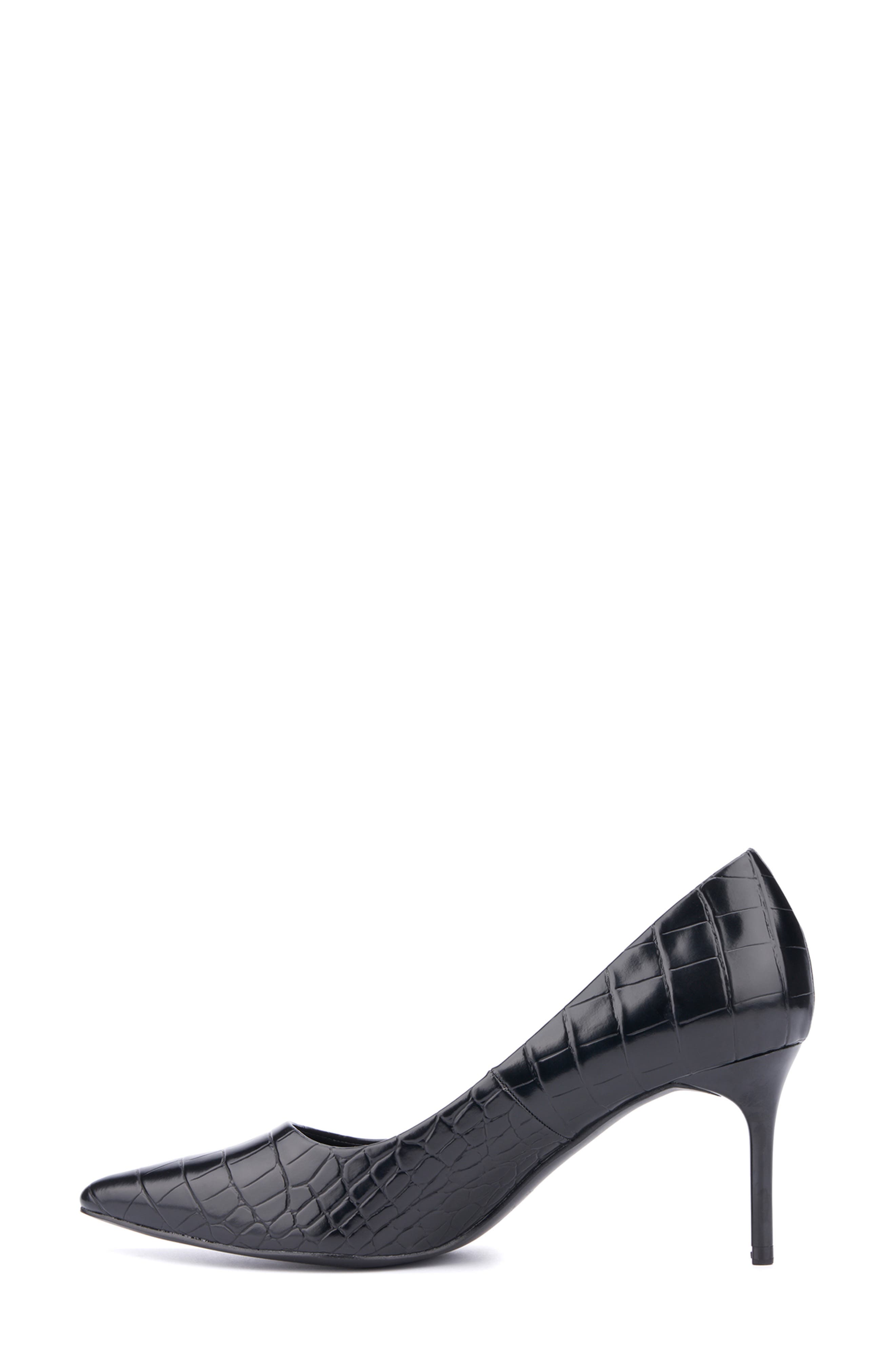 NEW YORK AND COMPANY Belle Reptile Embossed Pump, Alternate, color, Black Croc