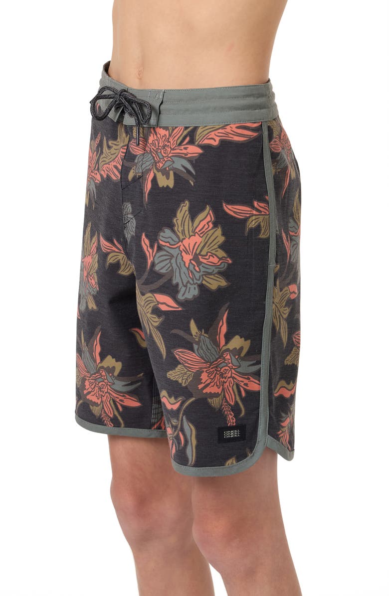 O'Neill Kids' Cruzer Stripe Scallop Board Shorts, Alternate, color,