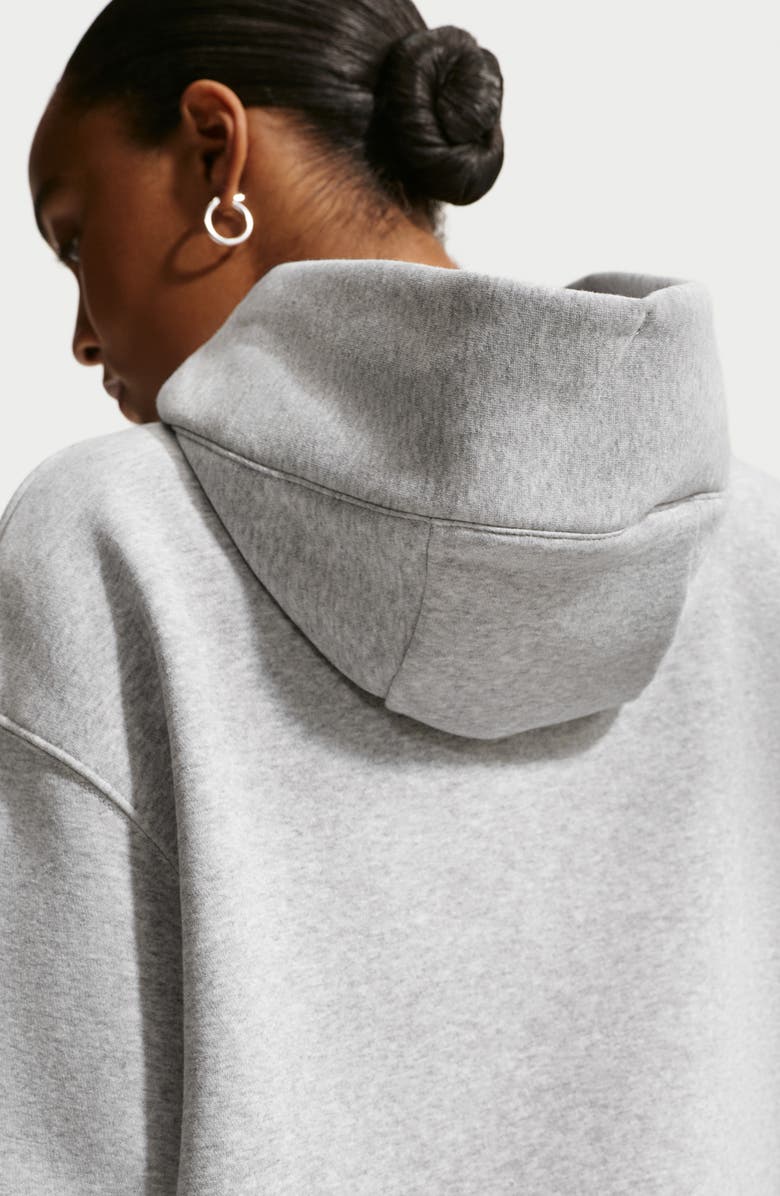 Nike Oversize Brushed Cotton Blend Fleece Hoodie, Alternate, color, 043 Platinum/Heather/Coral