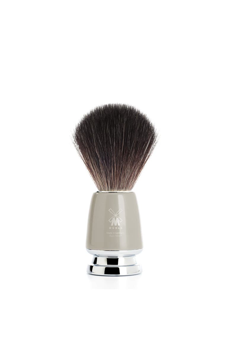 Rytmo Melange Grey Black Fibre Shaving Brush, Main, color, Melange Grey