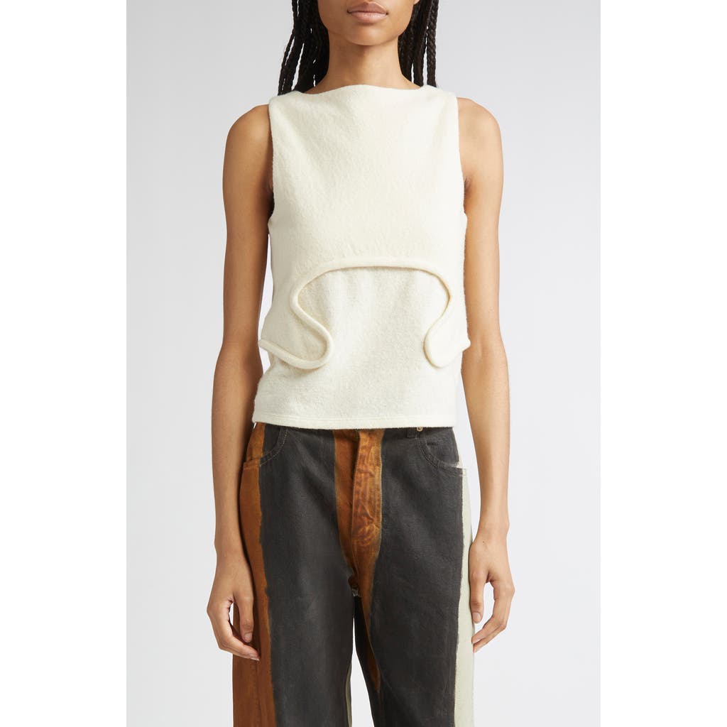Eckhaus Latta Pallas Boiled Wool & Cotton Tank In White