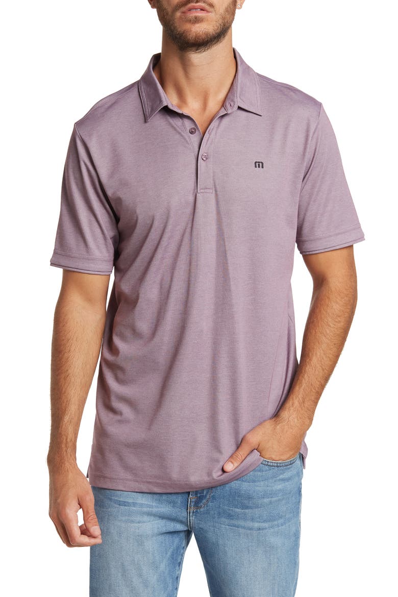 Excursion Knit Polo, Main, color, HEATHER WINETASTING
