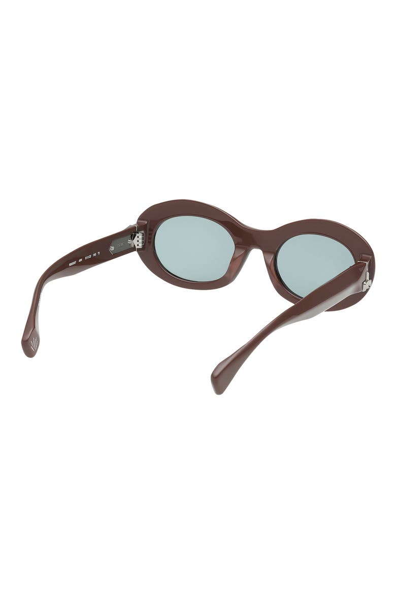 51mm Oval Sunglasses, Alternate, color, SHINY CAPPUCCINO/ GREEN LENSES