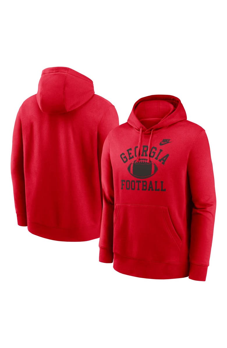Nike Men's Nike Red Georgia Bulldogs Legacy Football Icon Club Fleece Pullover Hoodie, Alternate, color, Red