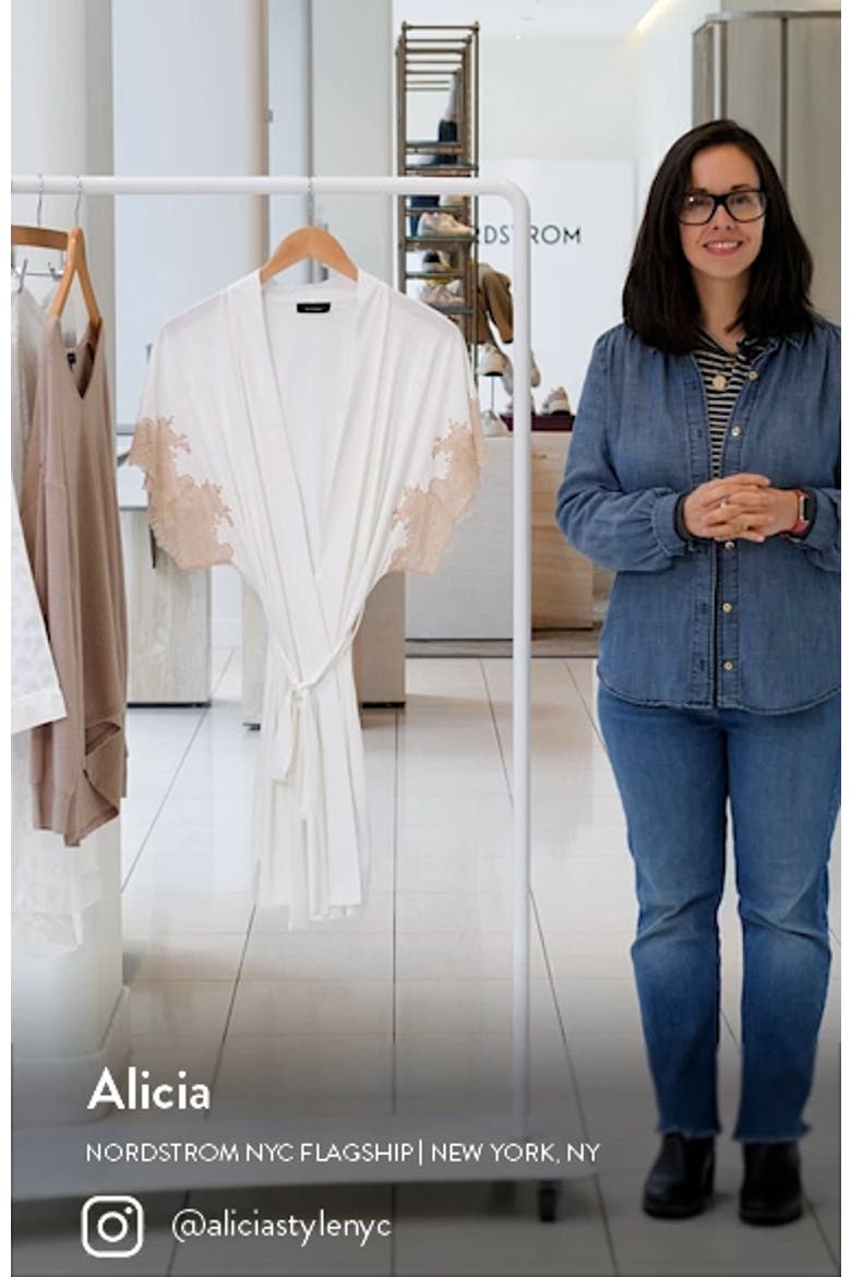 Thalia Lace Appliqué Short Sleeve Robe video