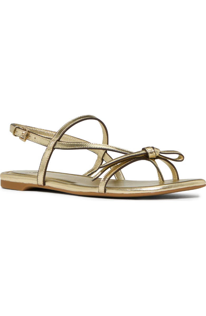 Kate Spade New York loop metallic ankle strap sandal, Main, color, Pale Gold