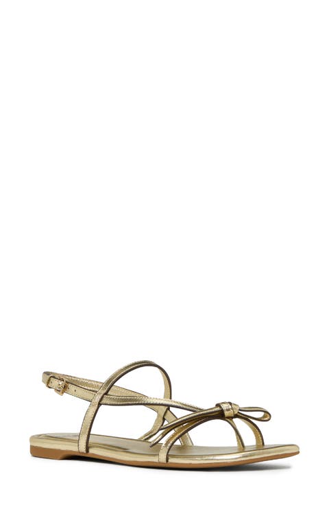 loop metallic ankle strap sandal (Women)